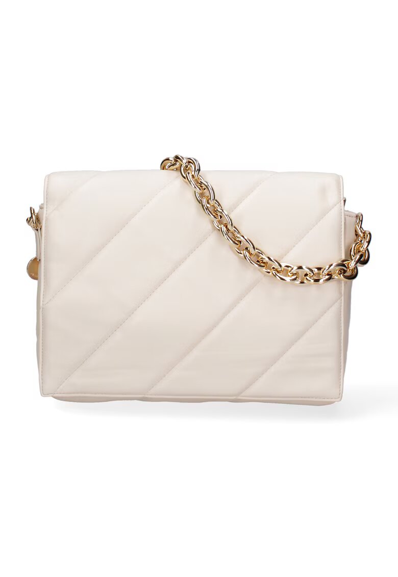 DianaCo Geanta crossbody de piele ecologica cu bareta lant - Bej