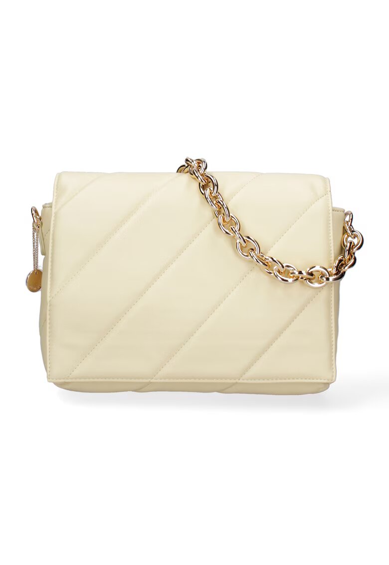 DianaCo Geanta crossbody de piele ecologica cu bareta lant - Galben