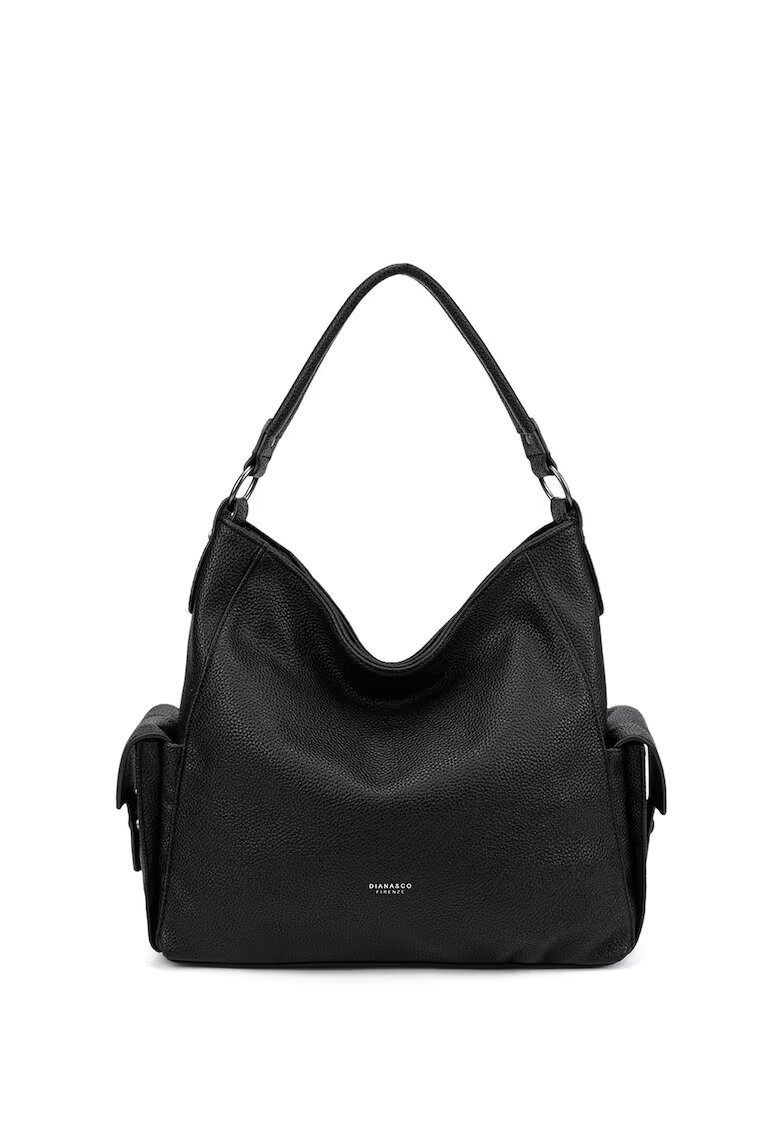 DianaCo Geanta hobo din piele ecologica Eloria Ultra - Negru