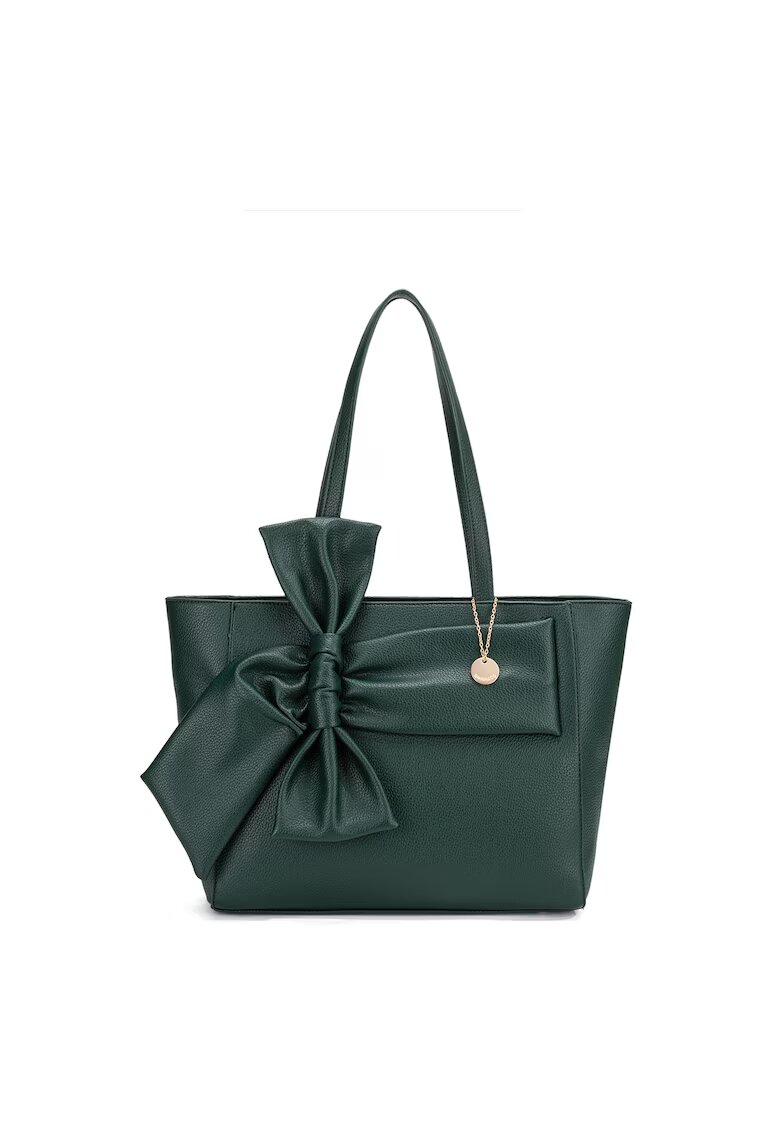 DianaCo Geanta shopper cu fermoar Velvetine Elite - Verde