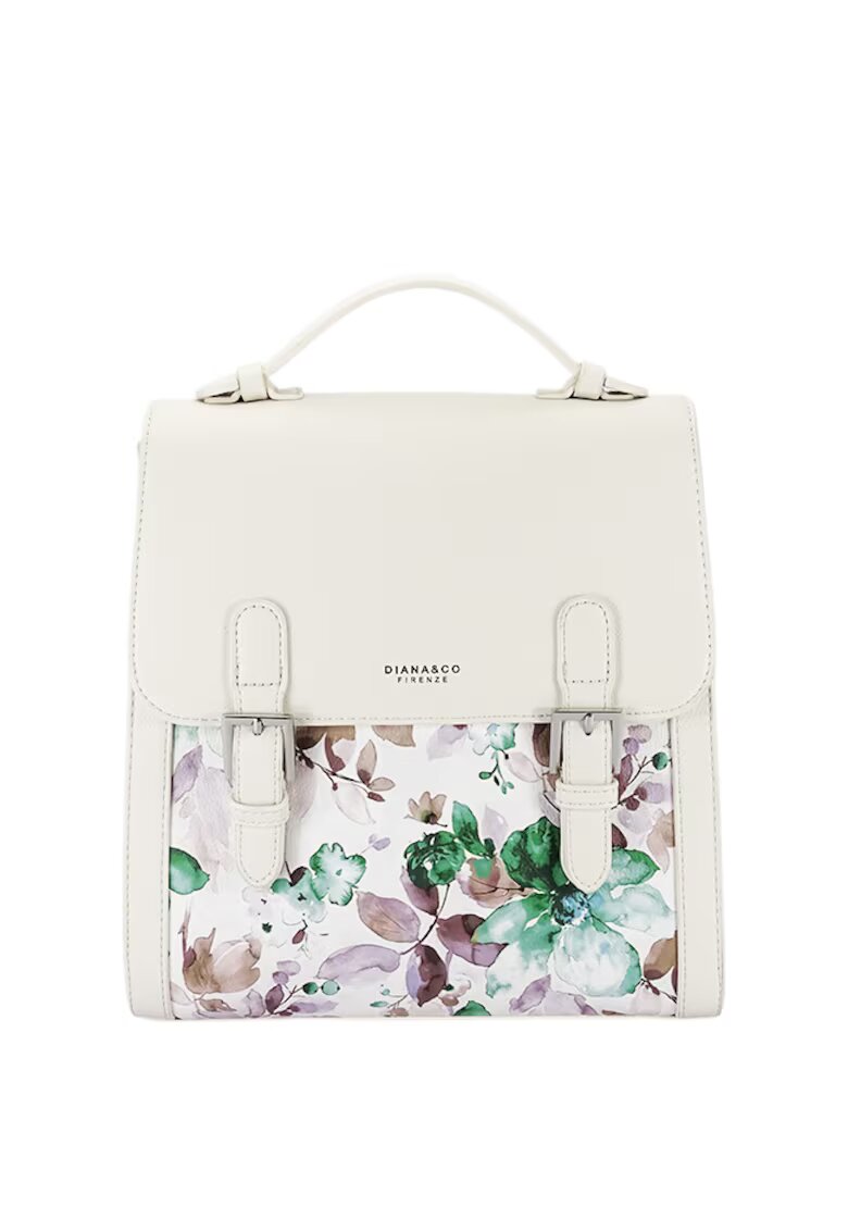 DianaCo Rucsac albastru deschis cu imprimeu floral DHJ731-3 M11 17284 - Crem