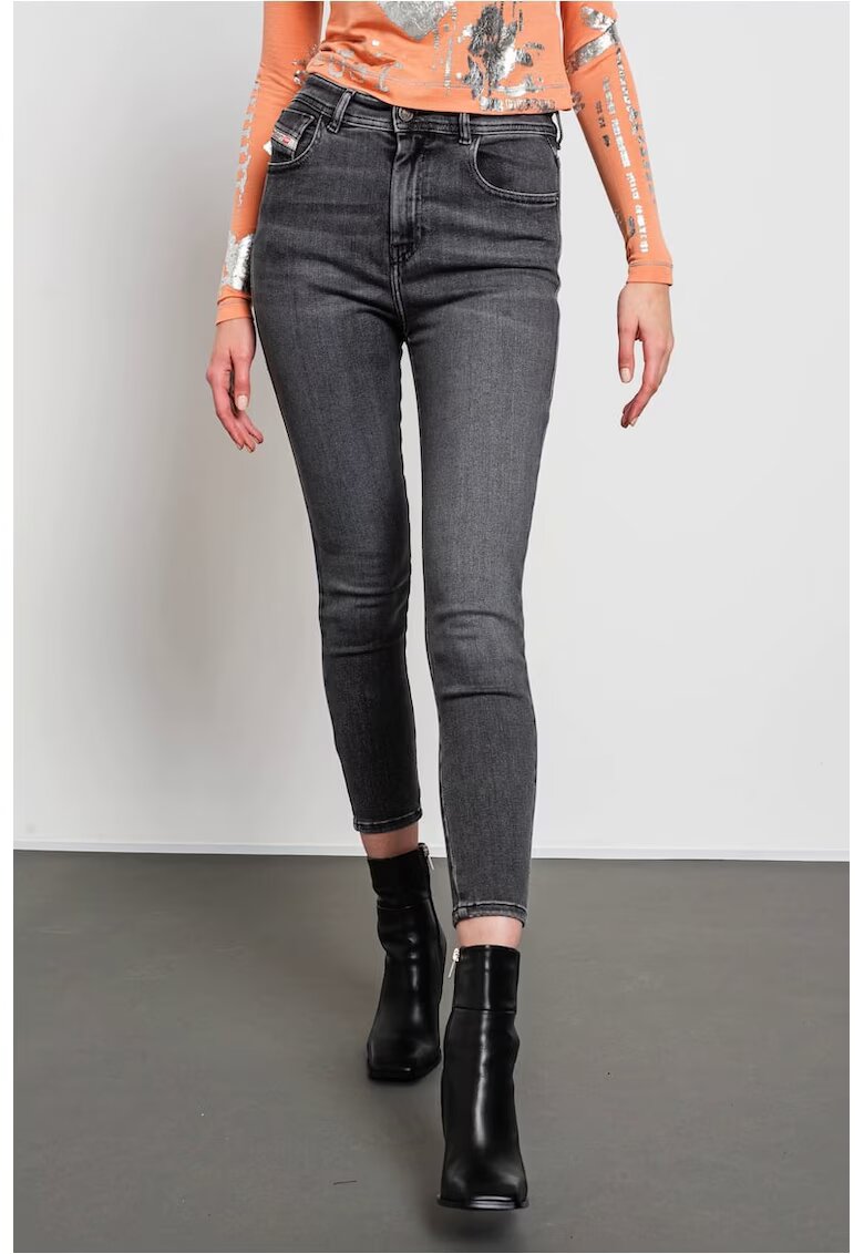 Diesel Blugi dama skinny cu talie inalta Slandy - Gri melange