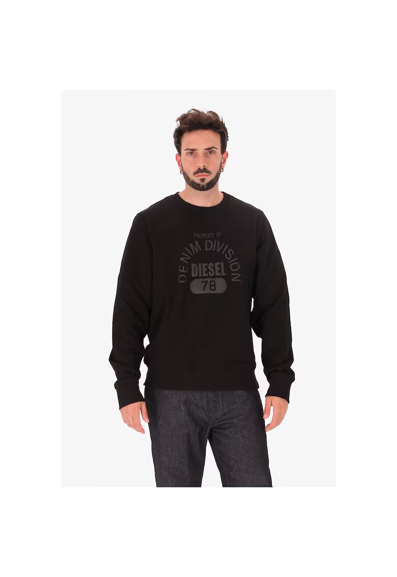 Diesel Bluza de trening cu imprimeu logo frontal - Negru