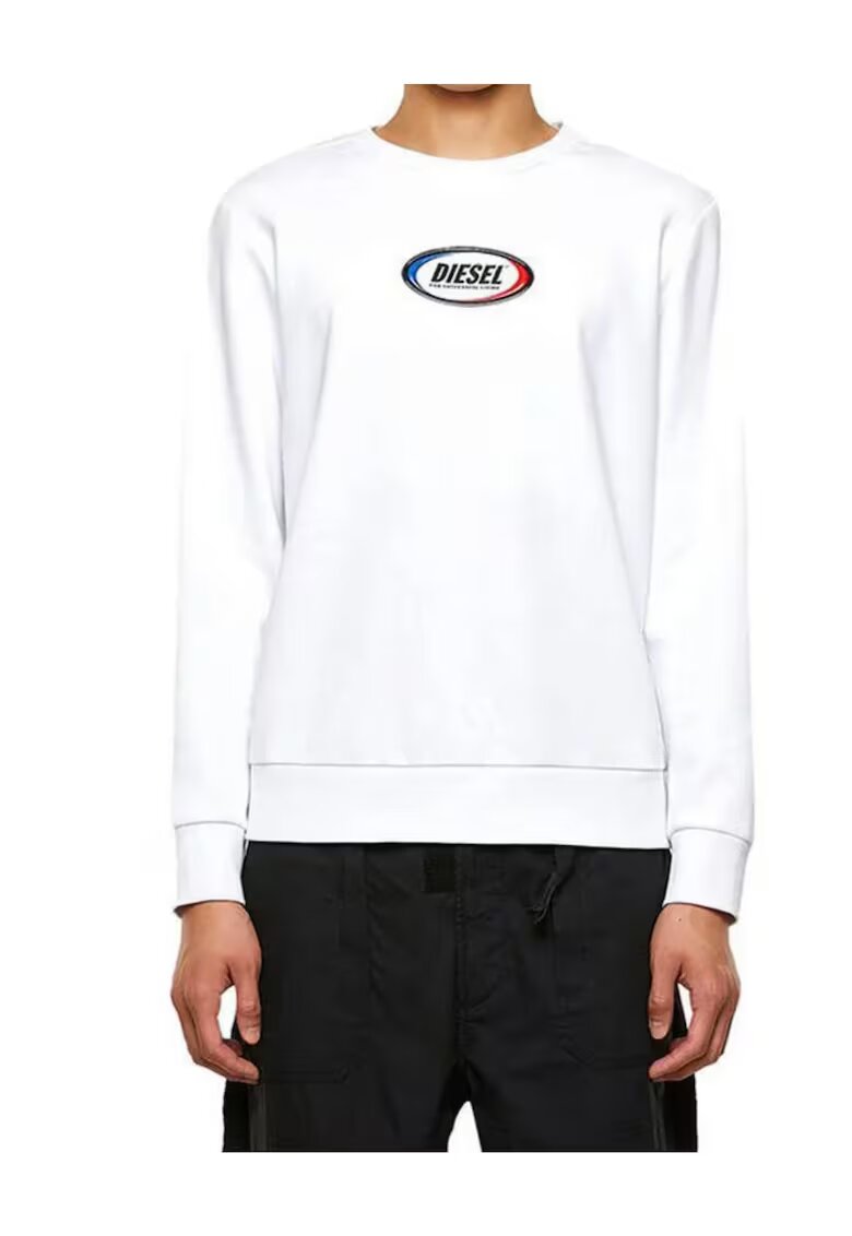 Diesel Hanorac barbati - bumbac - cu logo - alb