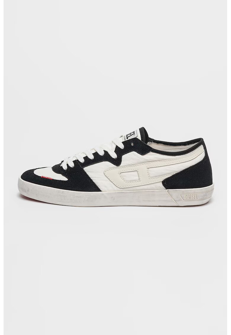 Diesel Pantofi sport cu insertii din piele intoarsa Leroji D-1 - Rosu/Negru stins/Alb murdar