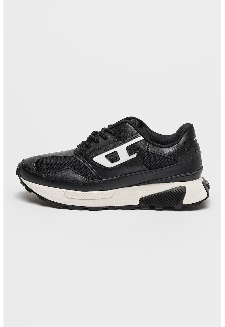 Diesel Pantofi sport cu insertii din piele intoarsa S-Tame - Negru/Alb murdar