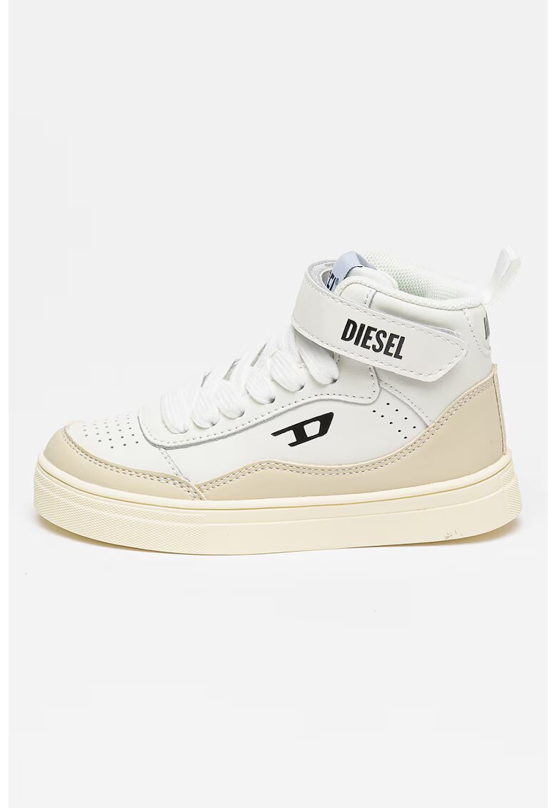 Diesel Pantofi sport mid-cut din piele Tracker-D - Alb/Grej