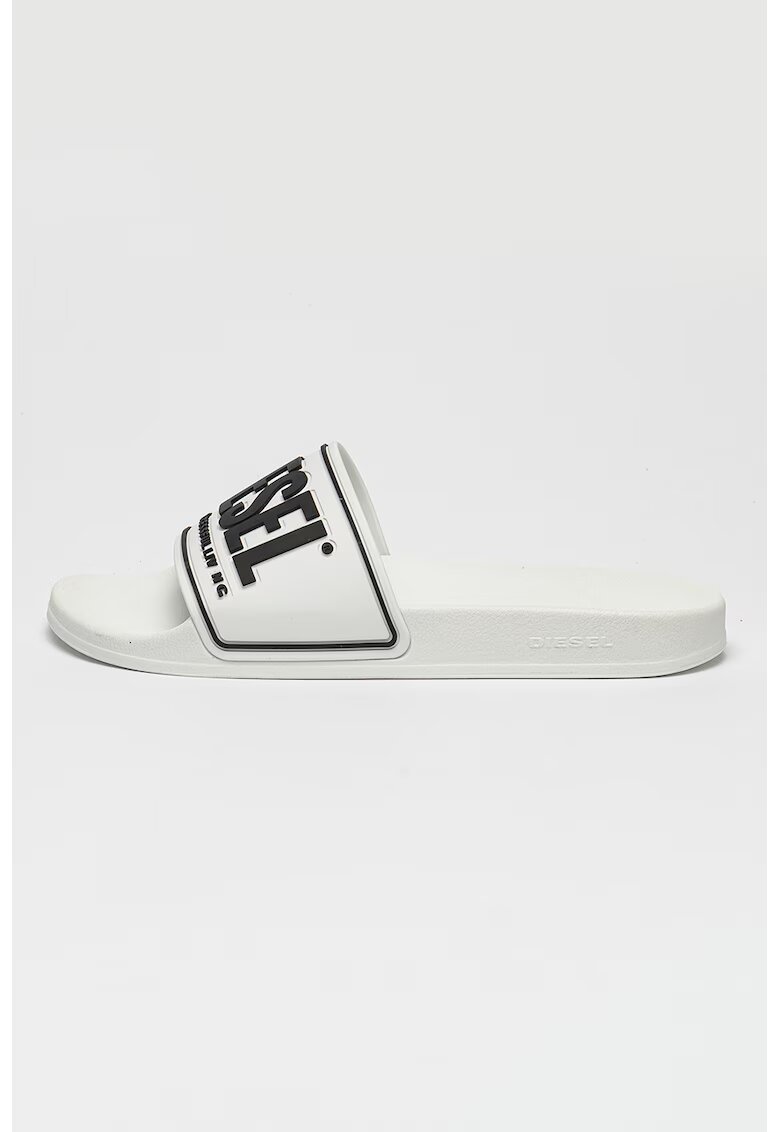 Diesel Papuci cu logo contrastant Mayemi - Alb/Negru