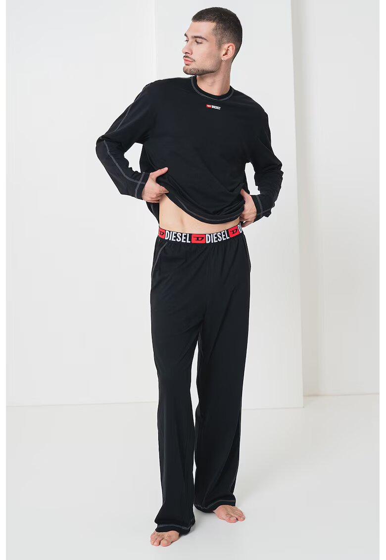 Diesel Pijama lejera din bumbac - Rosu/Negru