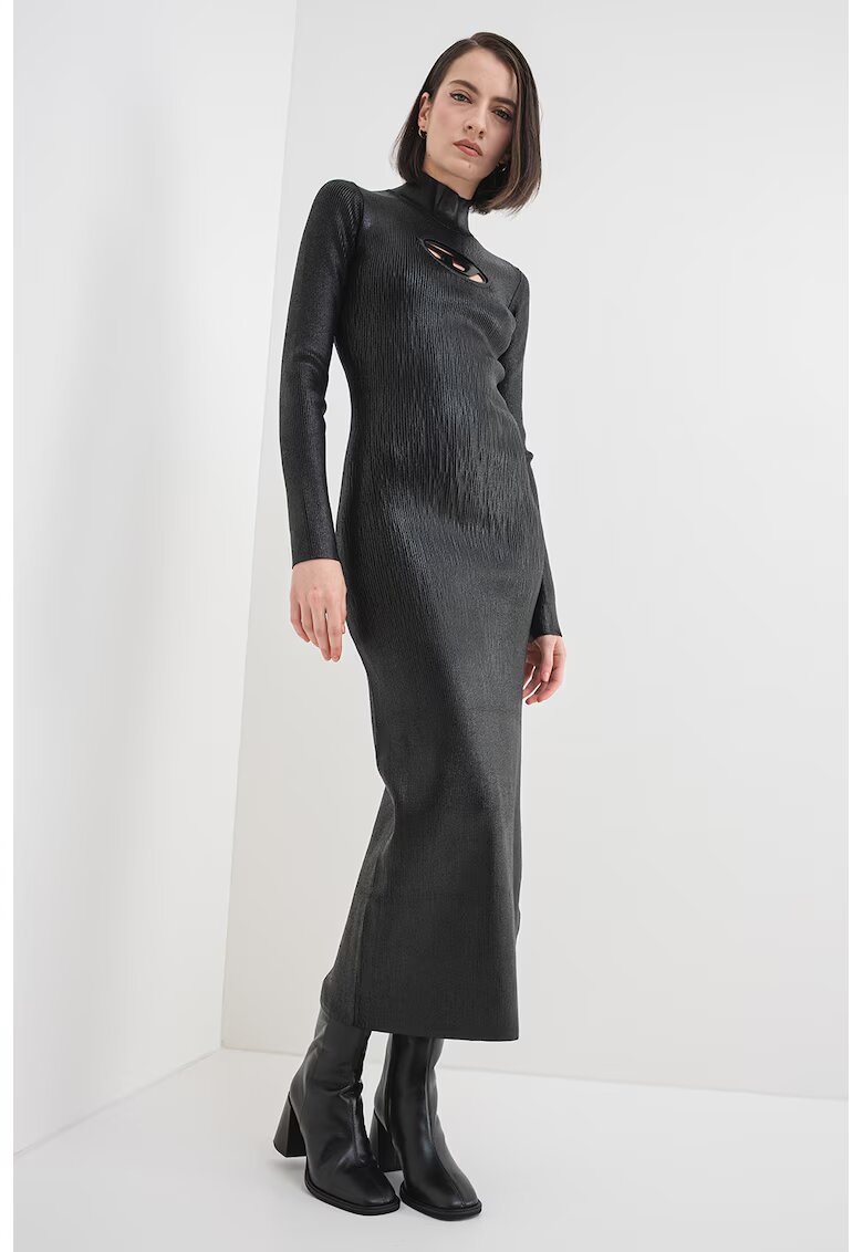 Diesel Rochie cu model monograma - decupaj si guler mediu M-Zary-B - Negru