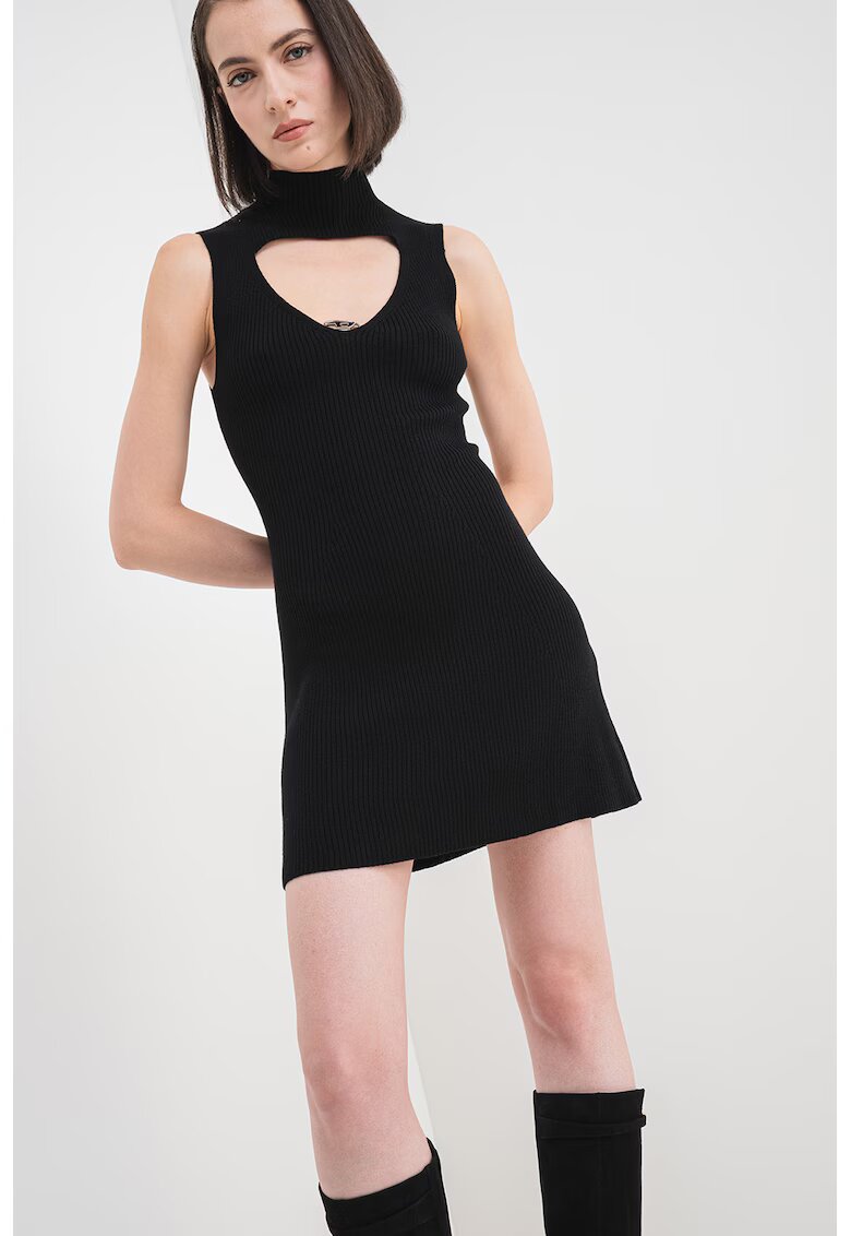 Diesel Rochie din lana cu decupaj frontal M-Oloni - Negru