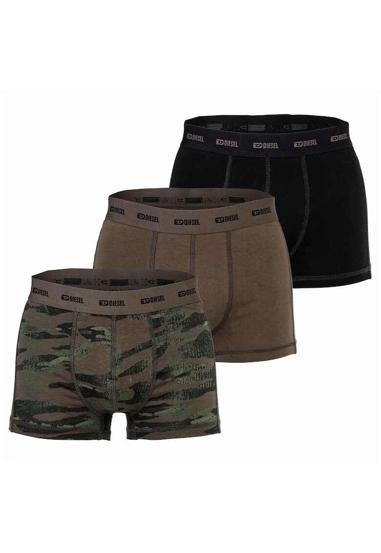 Diesel Set de 3 perechi de boxeri Damien - Verde/Negru/Maro