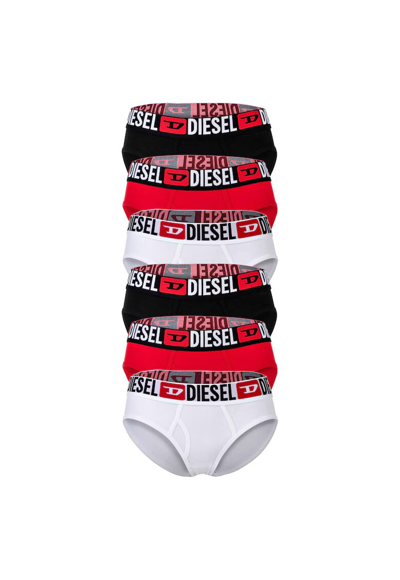 Diesel Set de chiloti hipster- 6 piese - Rosu/Alb/Negru