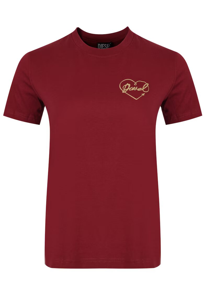 Diesel Tricou Dama - A16984-Rhera-44D - Bordo - 100% Bumbac - Croi Simplu - Decolteu Rotund - Confortabile - de inalta calitate - ideale pentru uz zilnic - Maroon