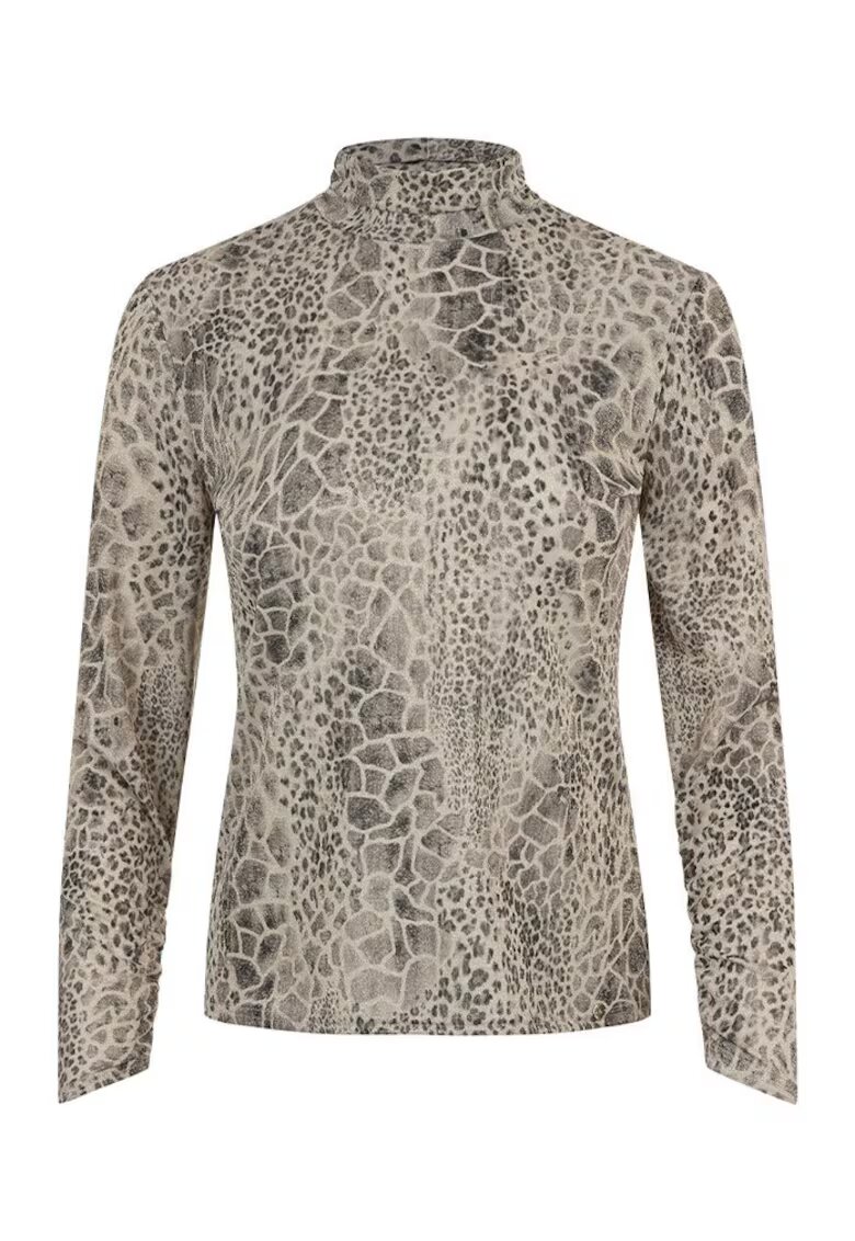 DiKa Bluza cu guler inalt si motive animal print
