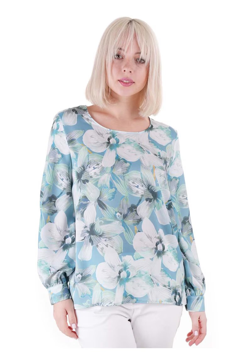 DiKa Bluza cu imprimeu floral si decolteu rotund