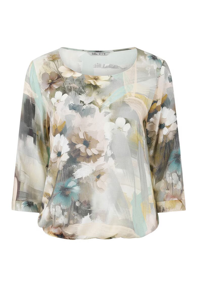 DiKa Bluza cu imprimeu floral si maneci trei sferturi