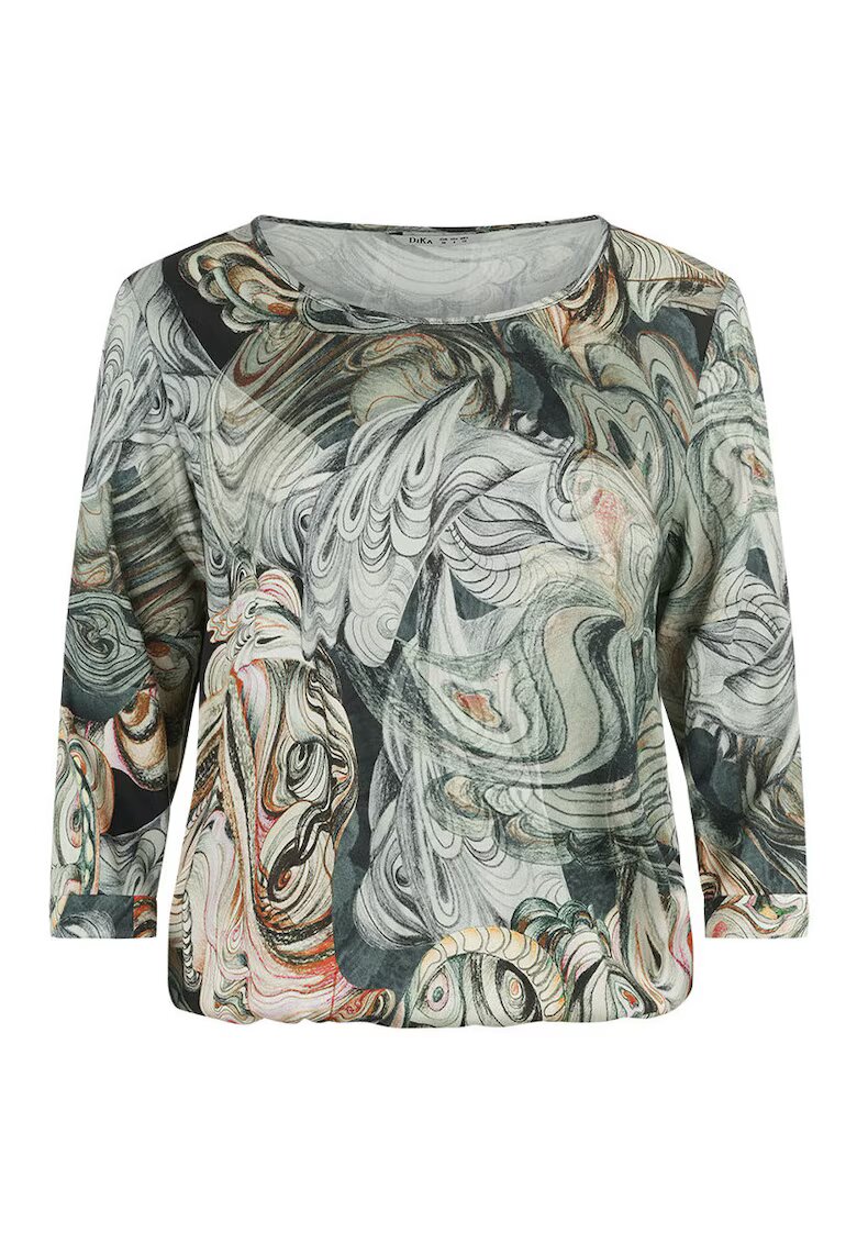DiKa Bluza cu maneca trei sferturi si model abstract