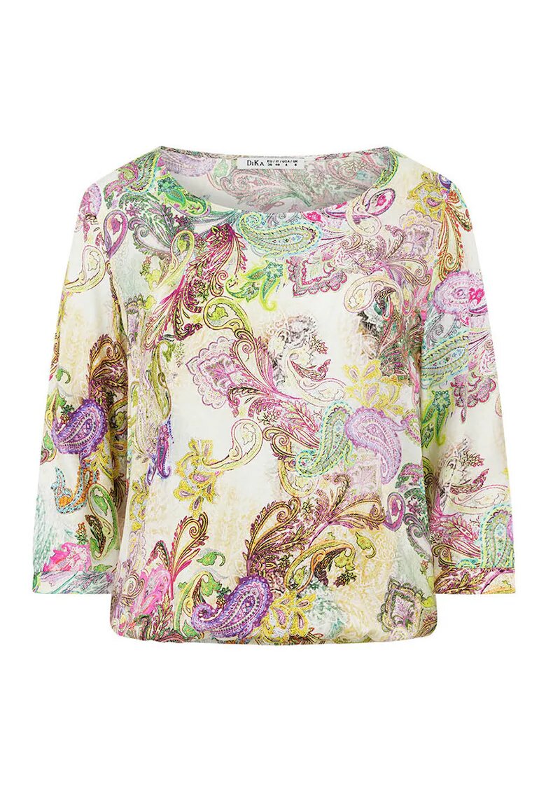 DiKa Bluza cu maneci 7/8 si imprimeu Paisley - L