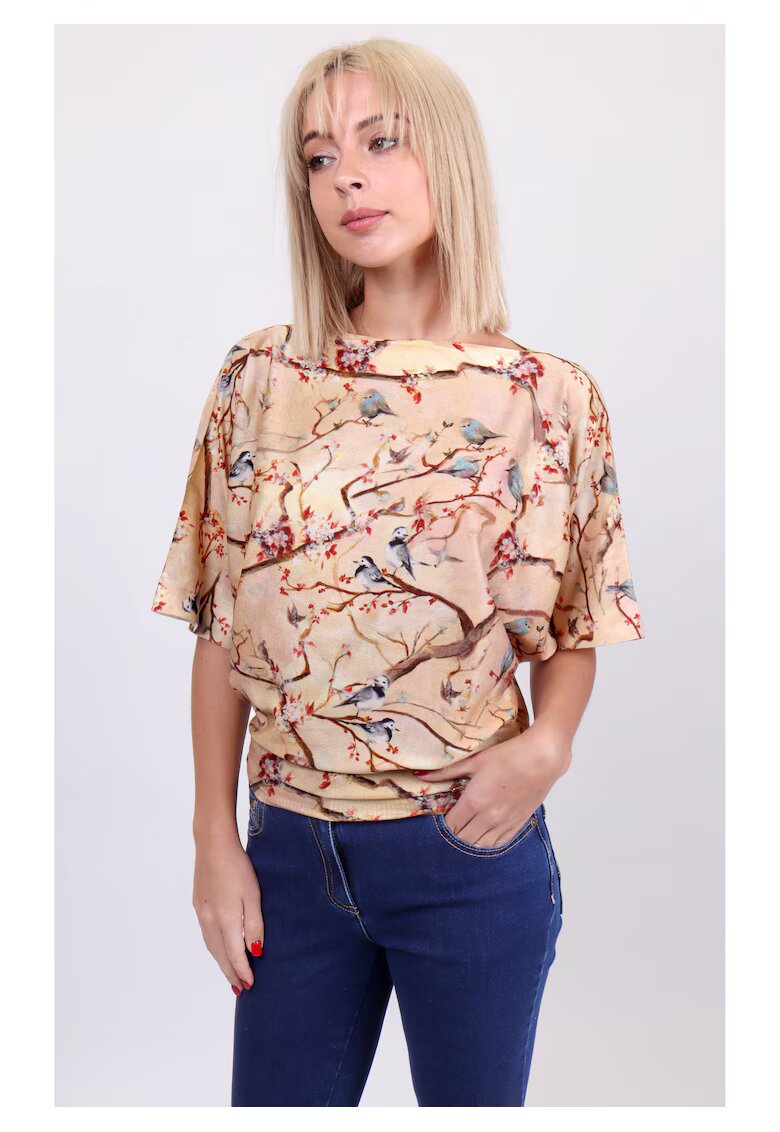 DiKa Bluza cu maneci batwing si decolteu barcuta