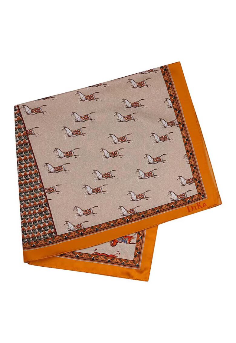 DiKa Esarfa din matase cu model grafic - 65x65cm