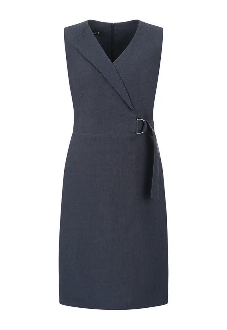 DiKa Rochie din canepa cu rever asimetric