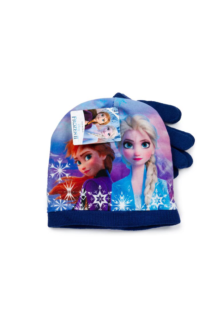 Disney Set Caciula/Manusi copii - Frozen II - acril - bleumarin -