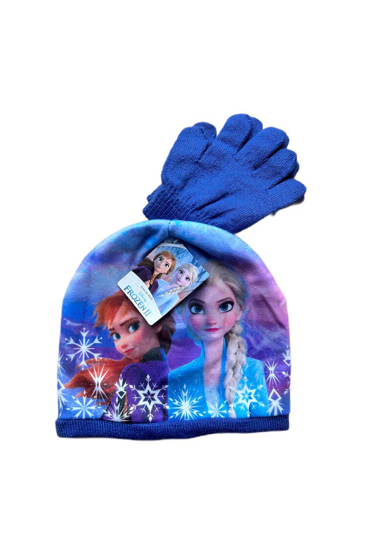 Disney Set Caciula si Manusi Frozen II - 54 - Albastru - acril