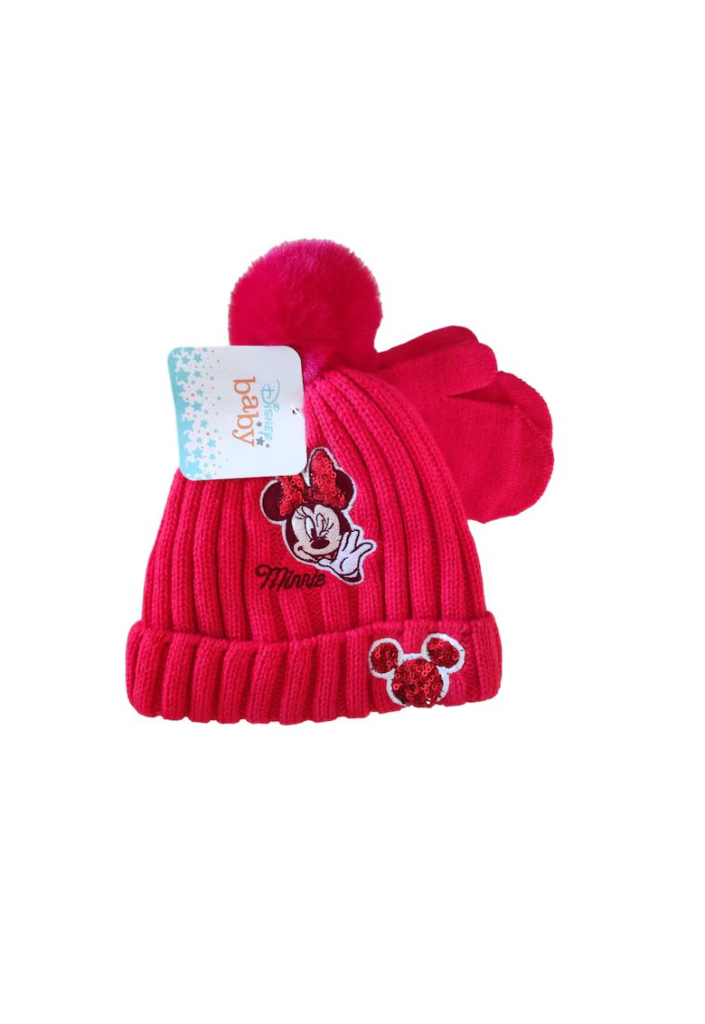 Disney Set caciula si manusi Minnie - rosu - acril - pentru fete - 50 EU