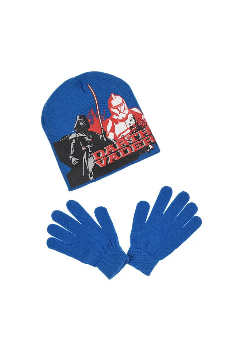 Disney Set si manusi Star Wars - albastru - acril