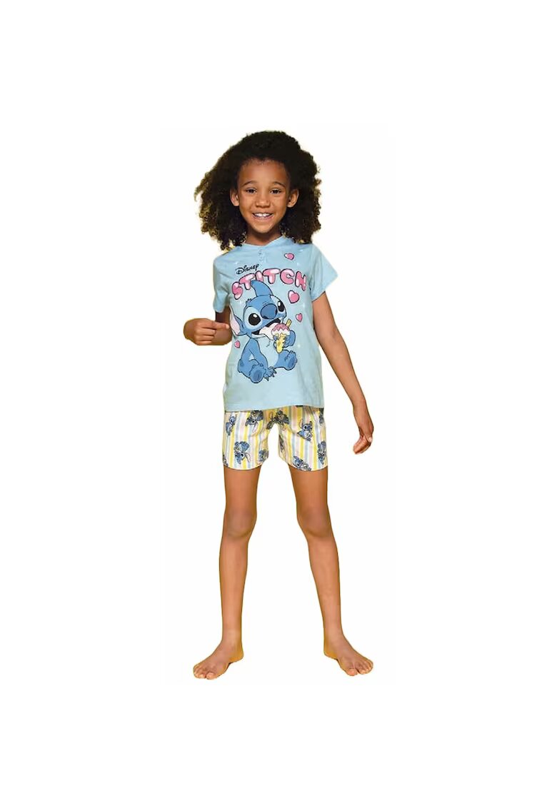 Disney Stitch Pijama cu imprimeu cu Stitch - Albastru