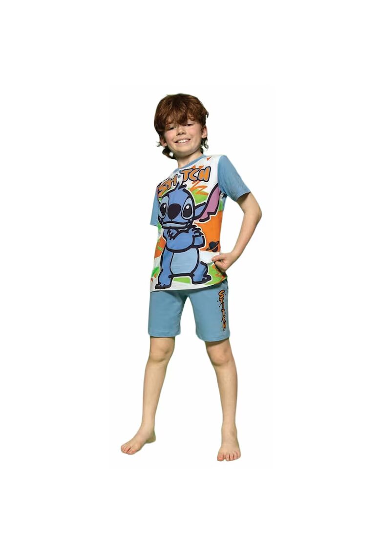Disney Stitch Pijama cu imprimeu cu Stitch - Albastru