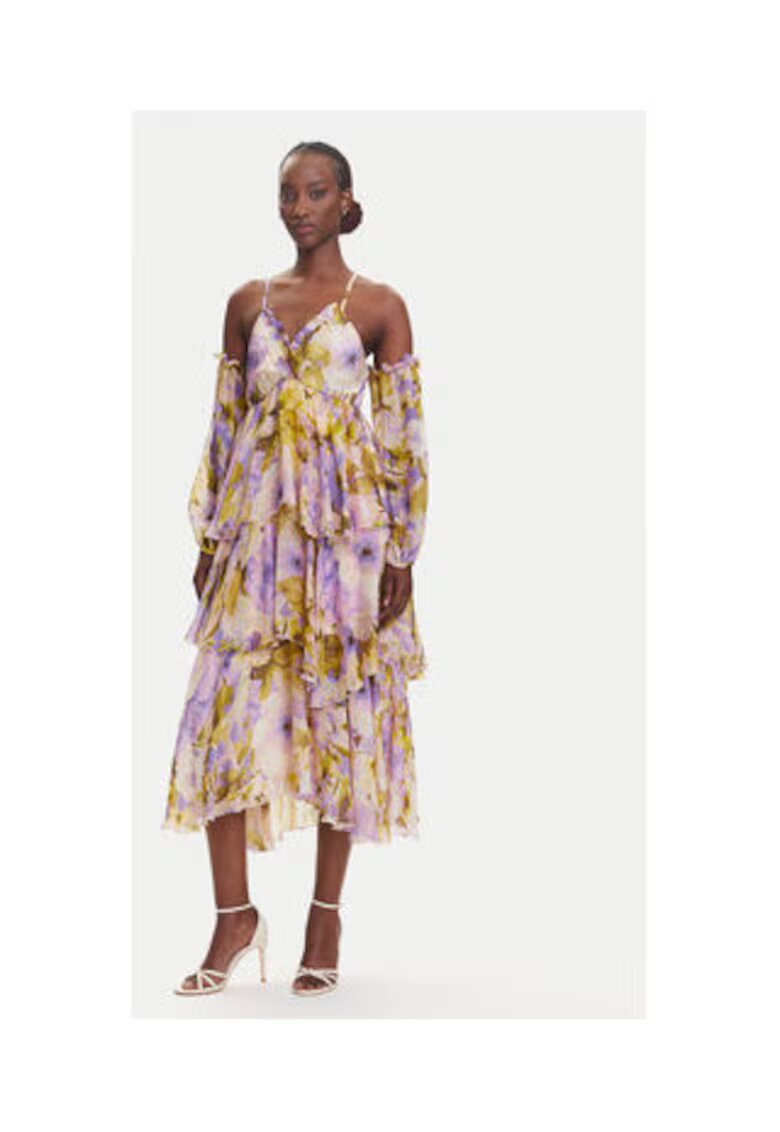 DIXIE Rochie cocktail Dama - multicolor - 70% viscoza - 30% matase -