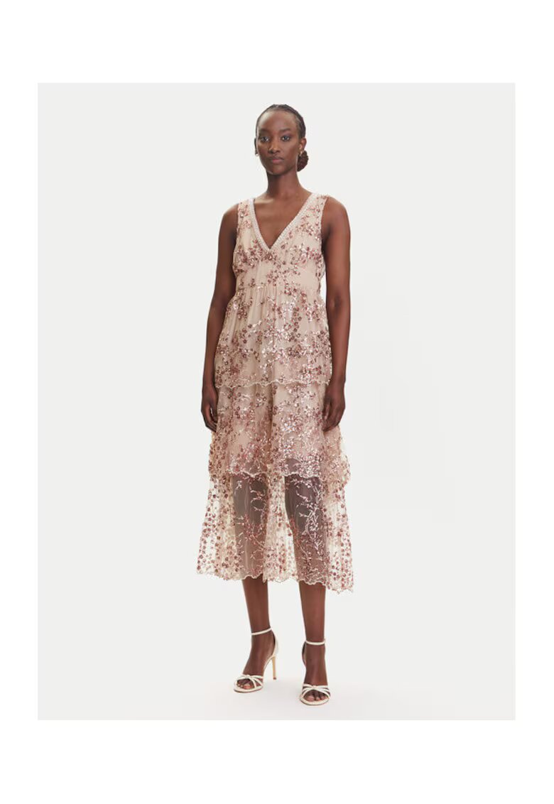 DIXIE Rochie de cocktail bej - imprimeu floral