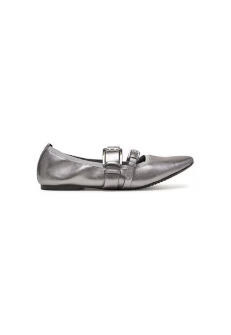 DKNY Balerini K1511477 - Piele naturala - Argintiu - Argintiu