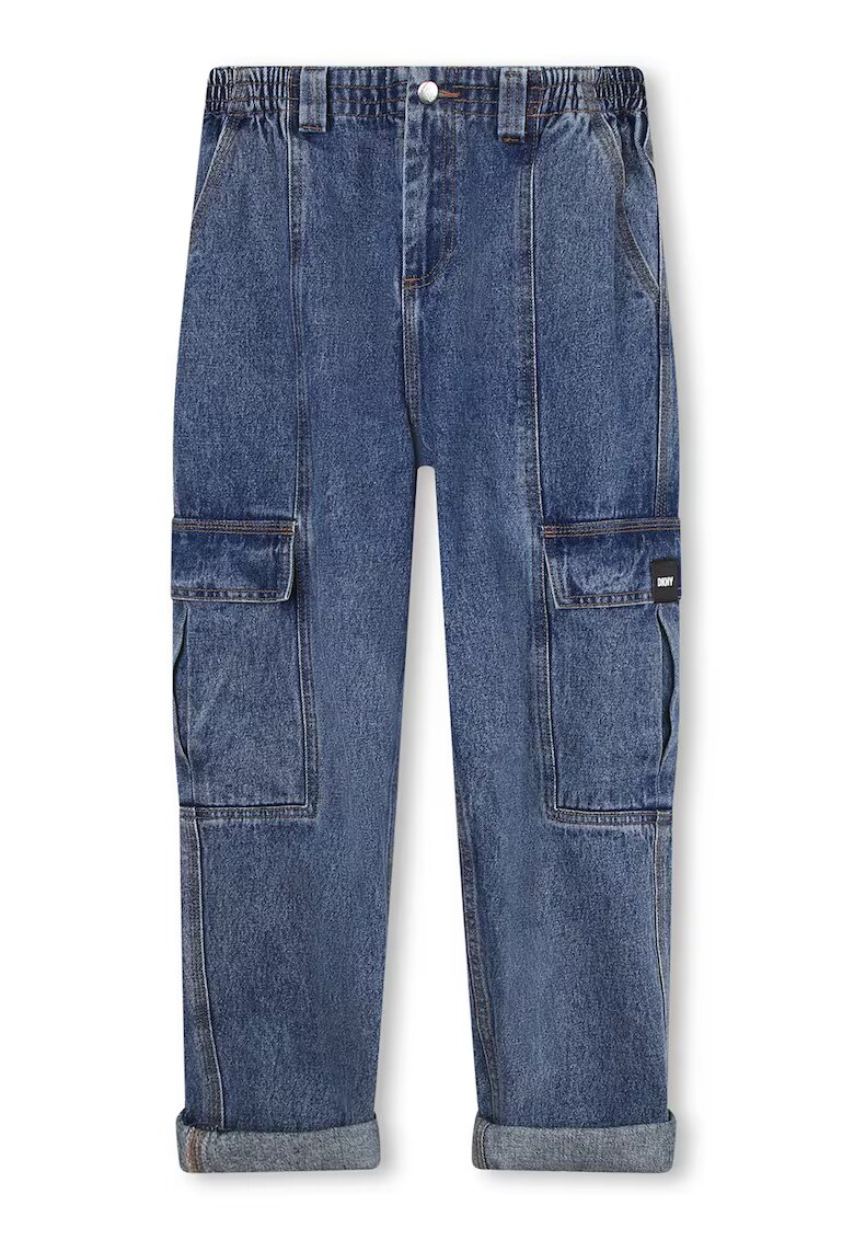 DKNY Blugi cargo drepti - Albastru