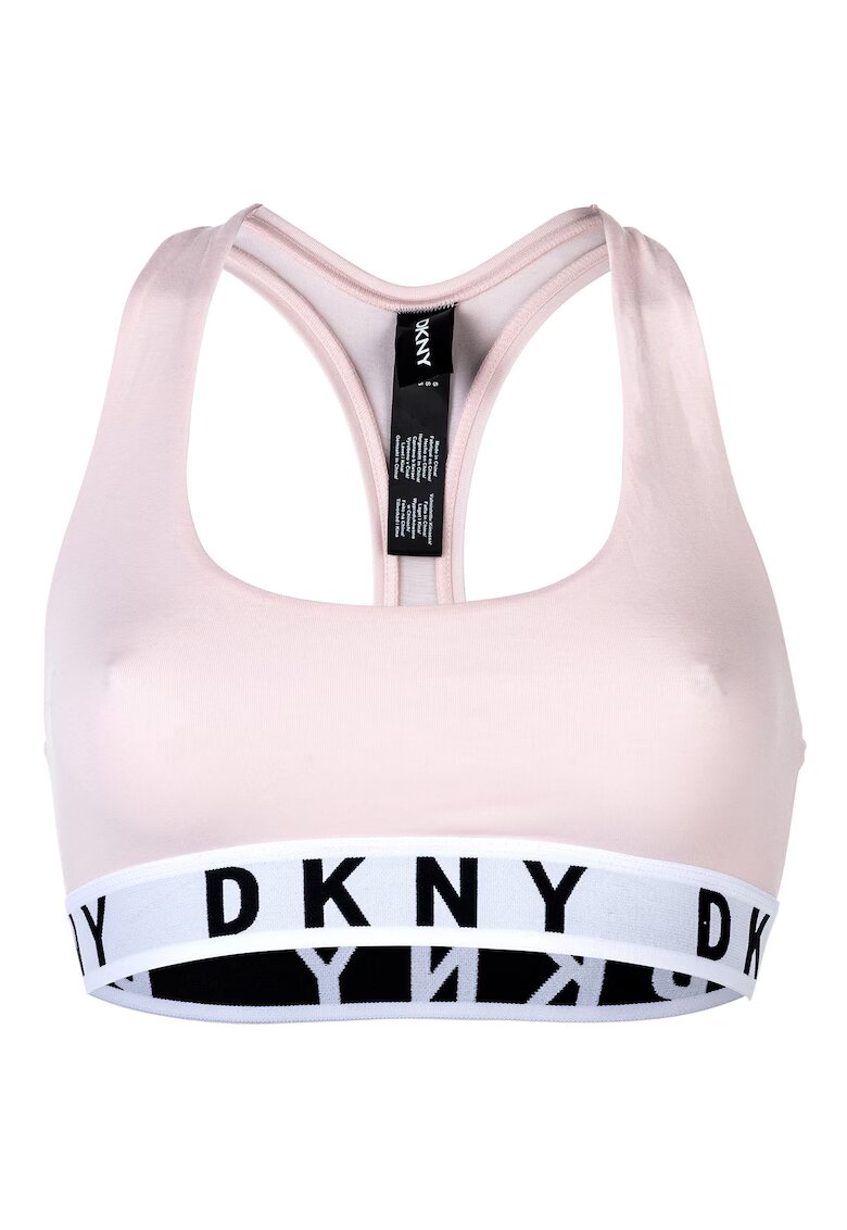 DKNY Bustiera cu banda logo - Roz