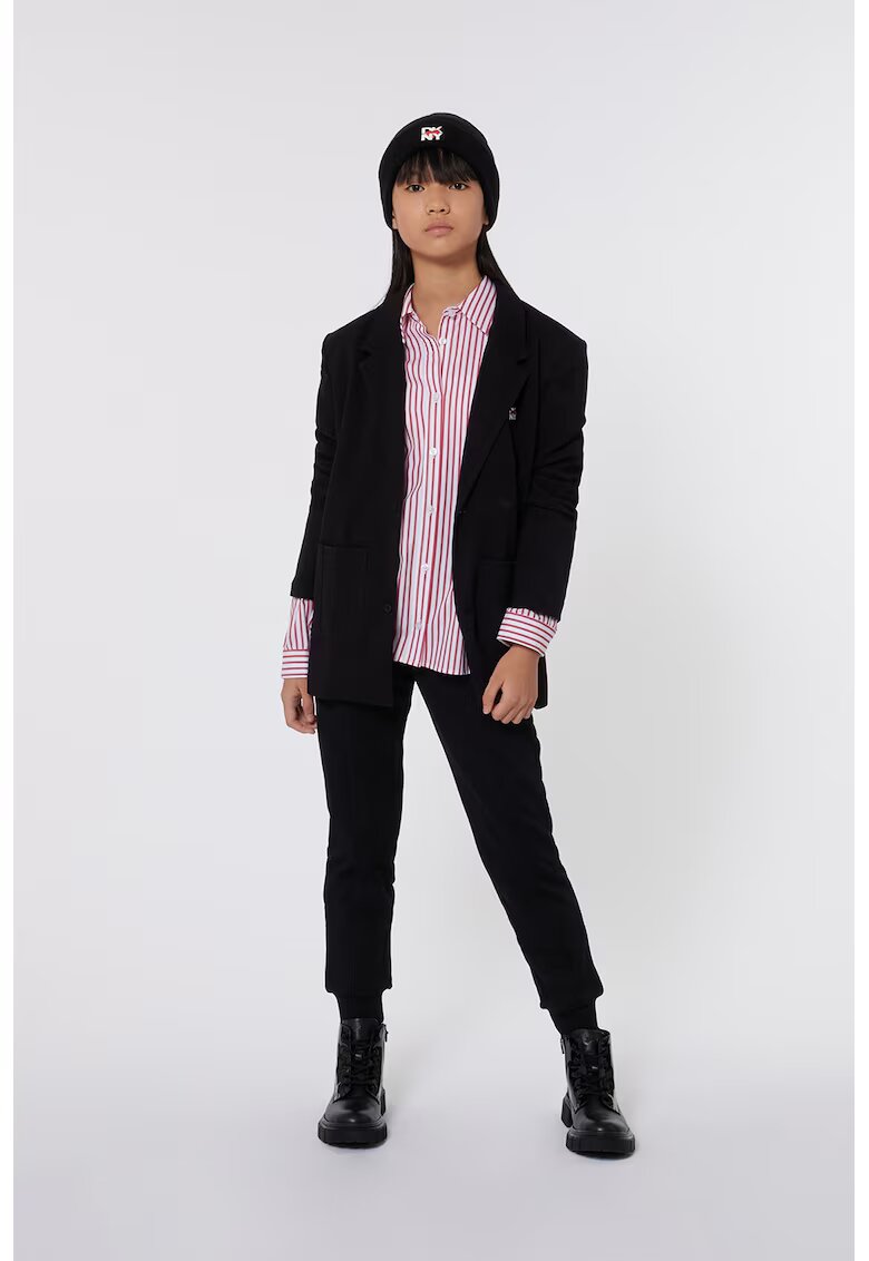 DKNY Camasa cu model in dungi si maneci cazute - Alb/Roz