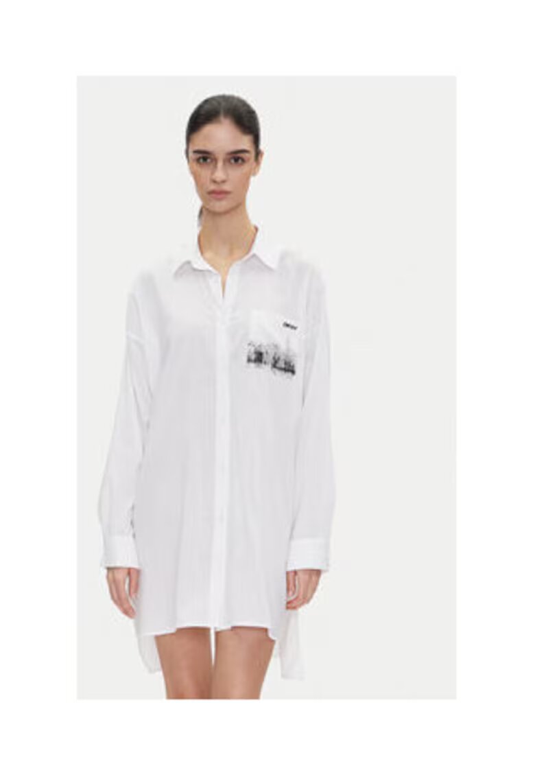 DKNY Camasa dama - model -YI30048 - bumbac si viscoza - alb