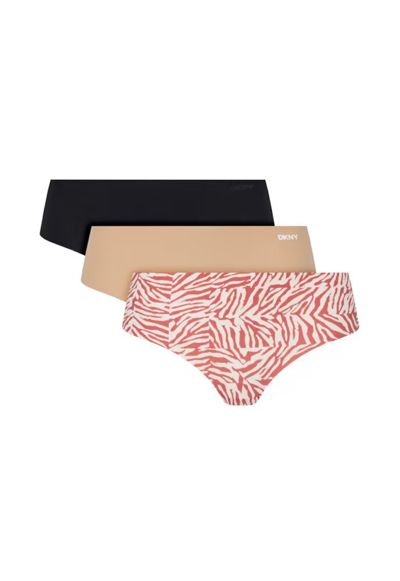 DKNY Chiloti dama - imprimeu zebra abstract - nylon/elastan - rosu/alb