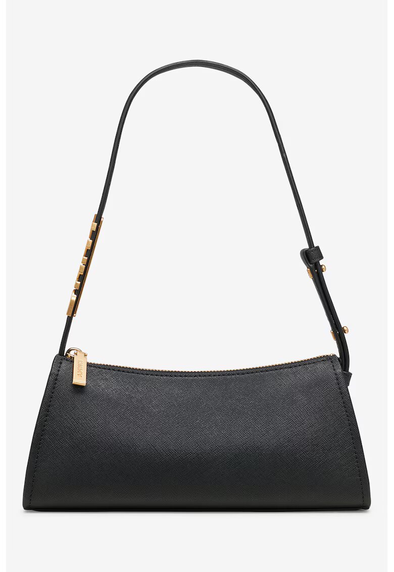 DKNY Geanta de piele cu logo metalic - Negru