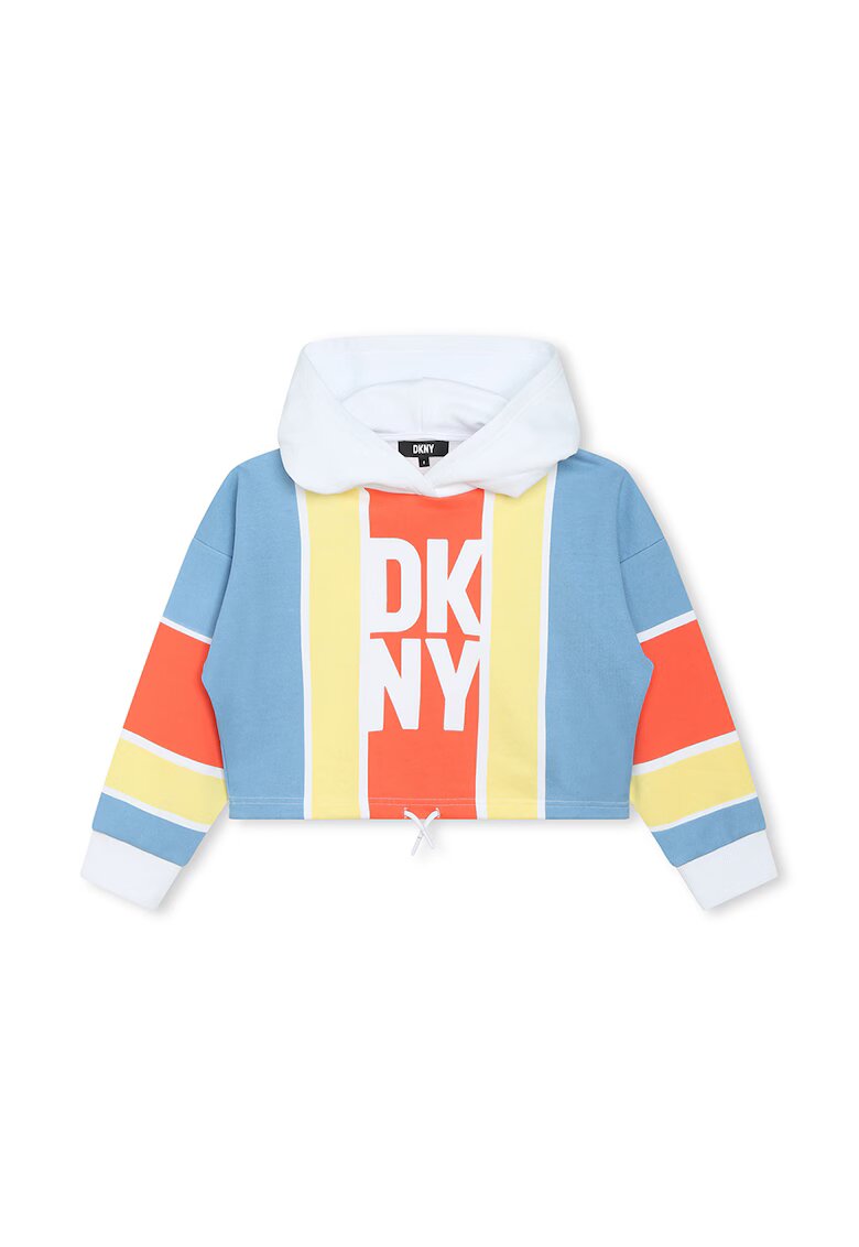 DKNY Hanorac cu imprimeu si maneci cazute - Portocaliu/Galben pal/Albastru deschis