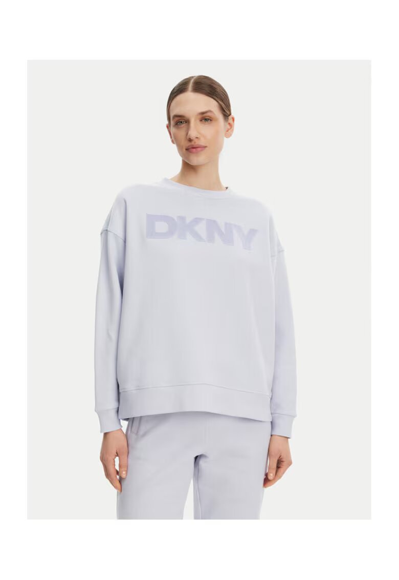 DKNY Hanorc dama DP5T1140 - Bumbac/Poliester - Albastru deschis - Albastru deschis
