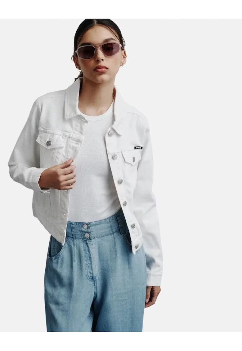 DKNY Jacheta de blugi scurta cu buzunare pe piept