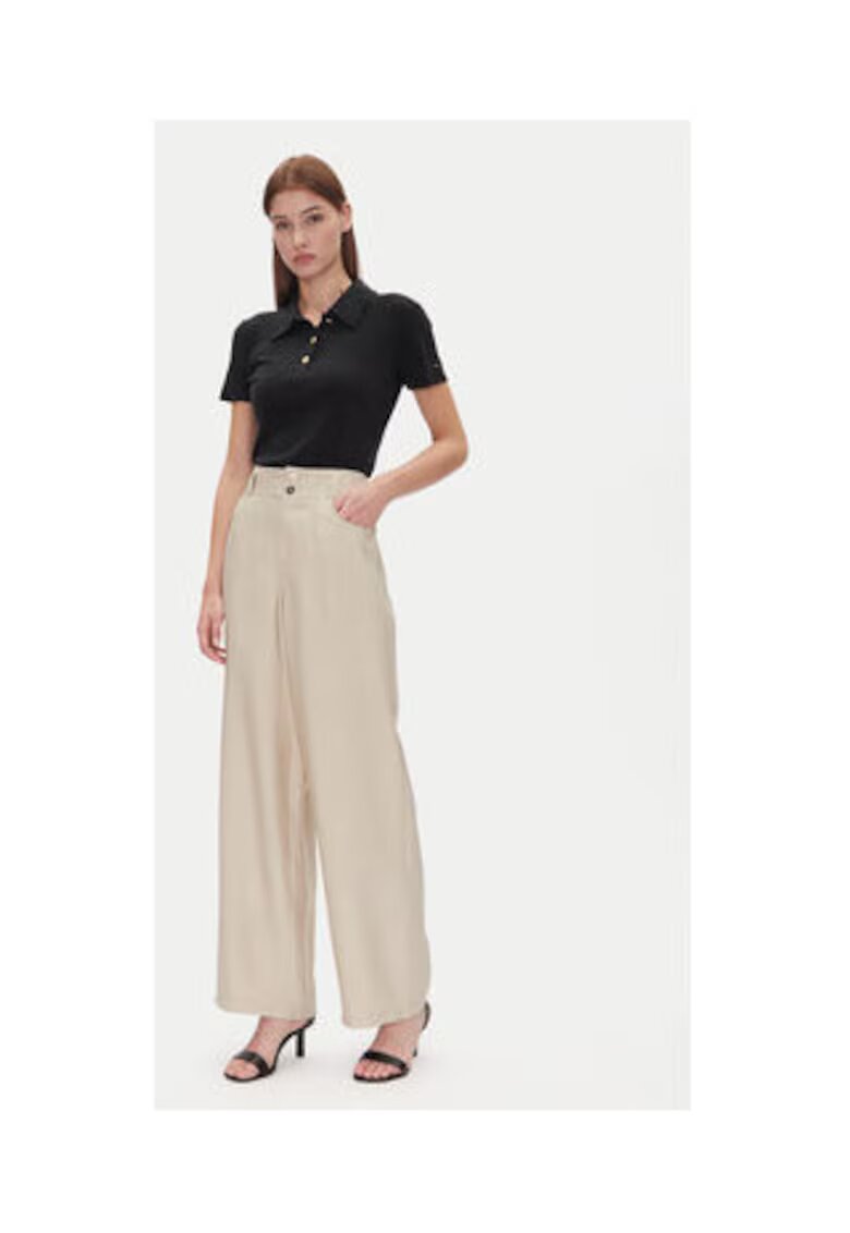 DKNY Pantaloni largi din material creponat - P41KTR48 - nylon - Bej