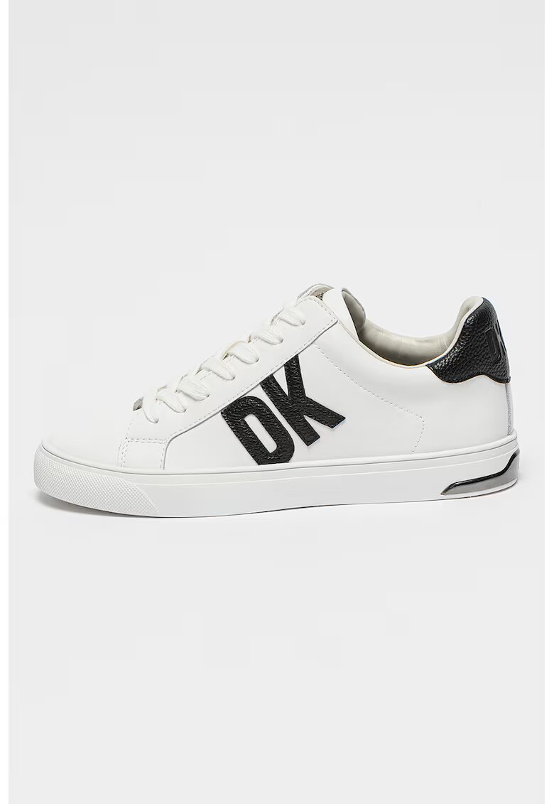 DKNY Pantofi sport cu insertii din piele Abeni - Alb/Negru stins