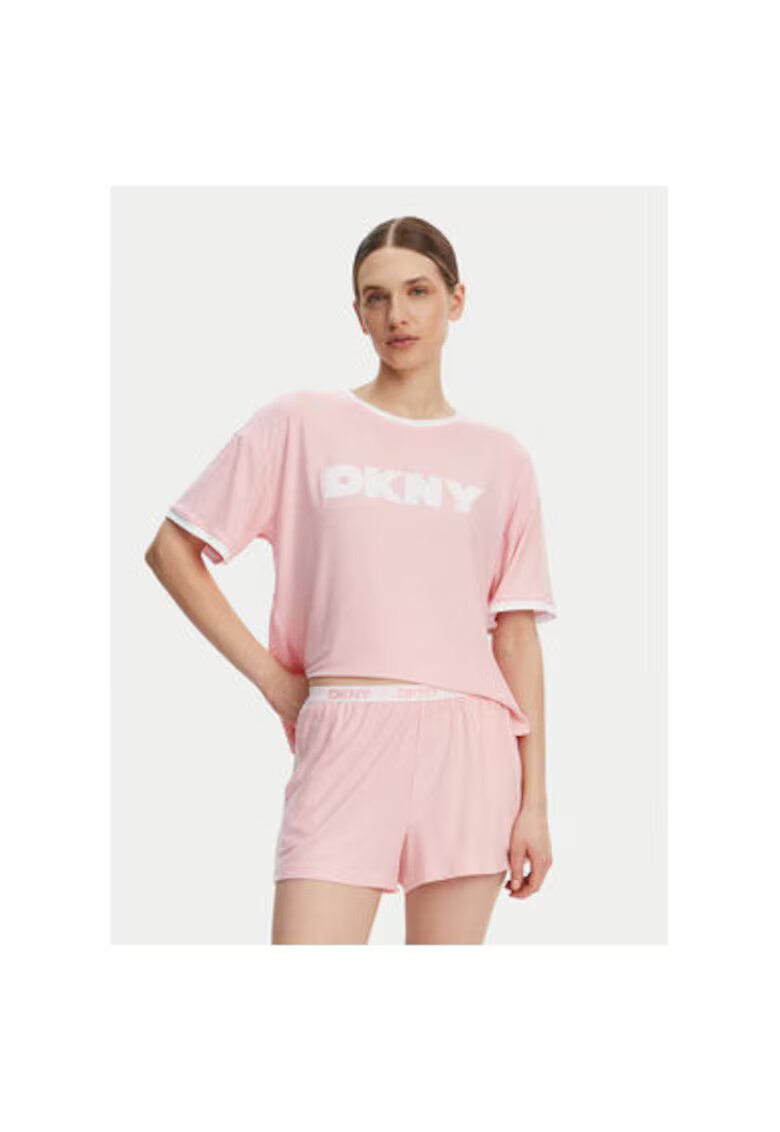 DKNY Pijama dama YI80039 - Poliester - Roz
