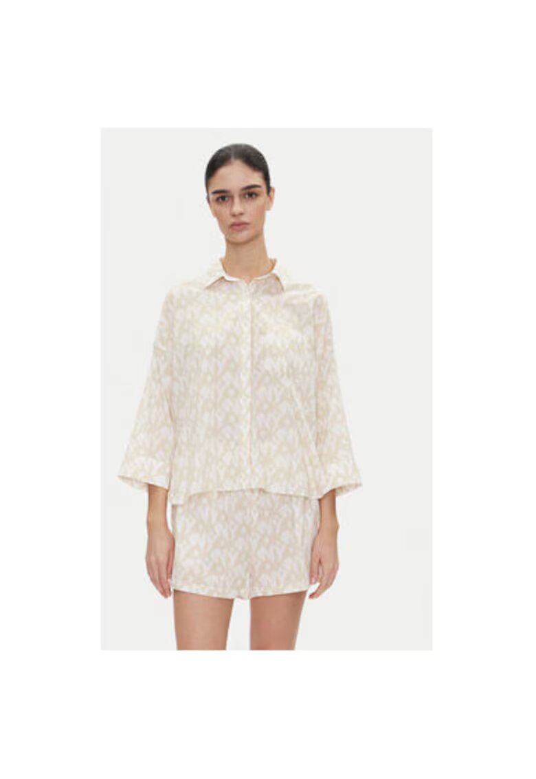 DKNY Pijama dama YI80048 - Bumbac/Viscoza - Bej