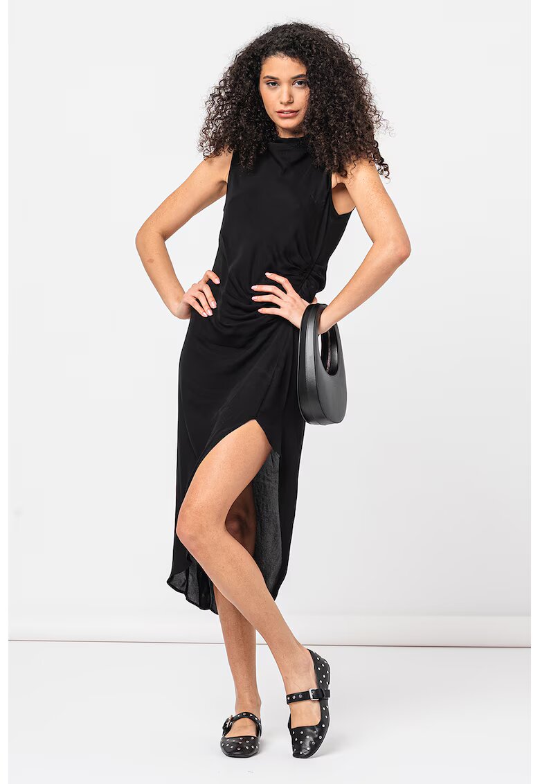DKNY Rochie asimetrica cu detaliu drapat - Negru