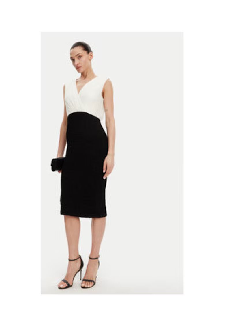 DKNY Rochie combi DD4KWD80 - 100% poliester - Alb/Negru
